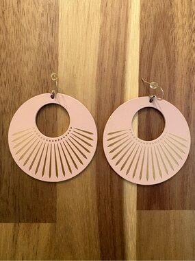 Nickel And Suede Sunburst Nova Leather Earrings